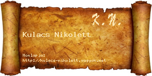 Kulacs Nikolett névjegykártya